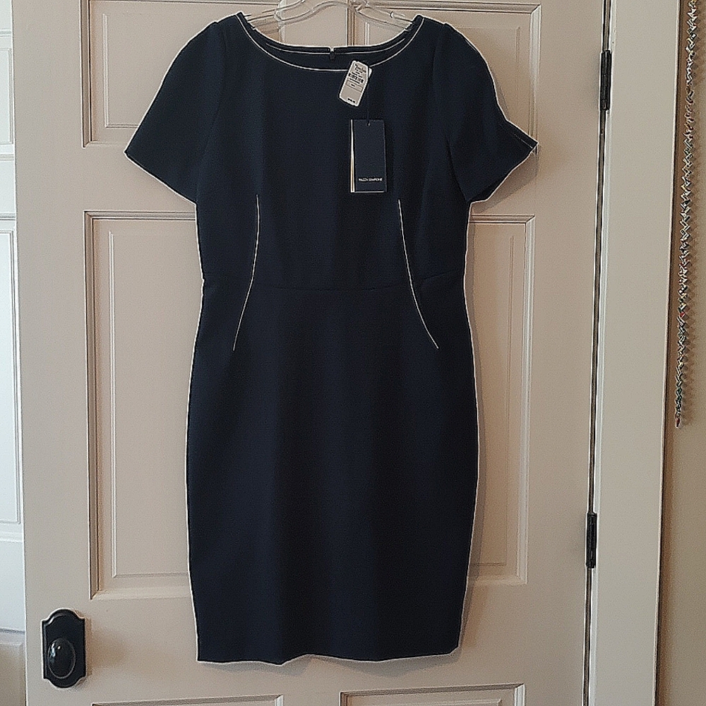 Elegant Business Style Navy Blue Dress